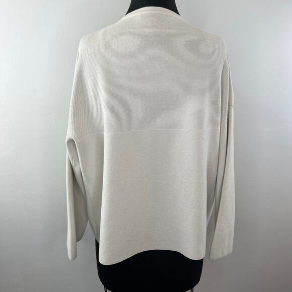 GentryPortofino Gentry Portofino Cream Long Sleeve Open Front Cardigan Sweater L - Picture 5 of 7
